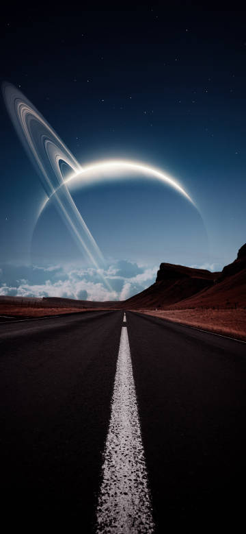 Highway under the fantastic planet phone wallpaper