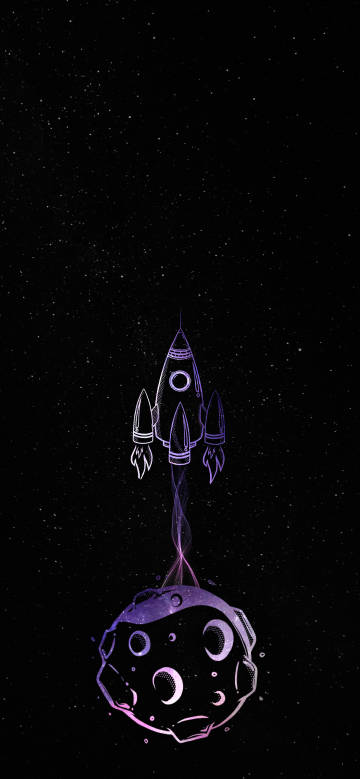 Rocket launch illustration phone wallpaper