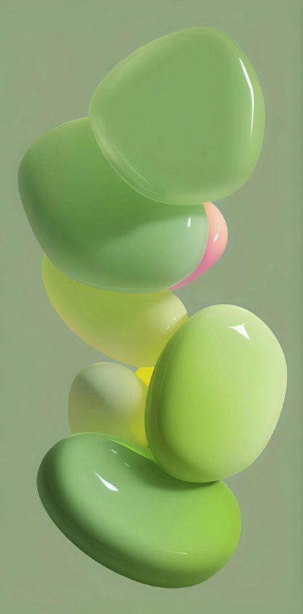 Smooth Green Pebbles Minimalist Wallpaper