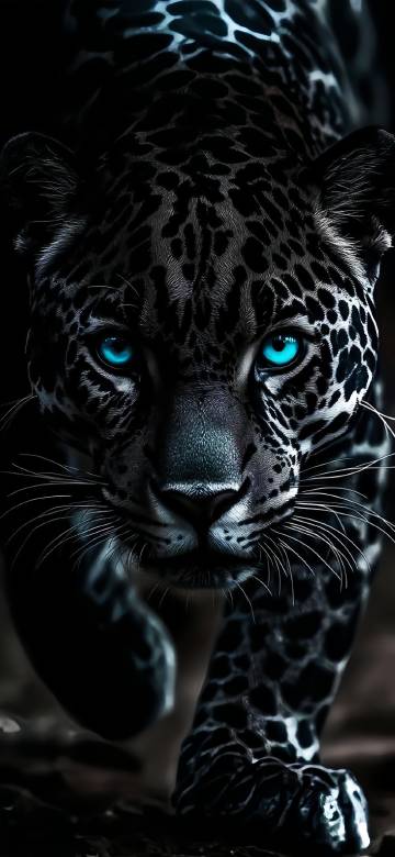 Beautiful Jaguar With Blue Eyes Wallpaper