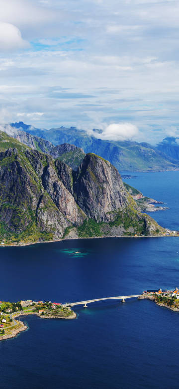 Serene and majestic fjord landscape wallpaper