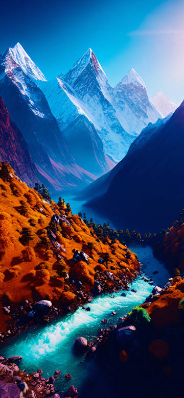 Stunning Fantasy Valley River Wallpaper 4K