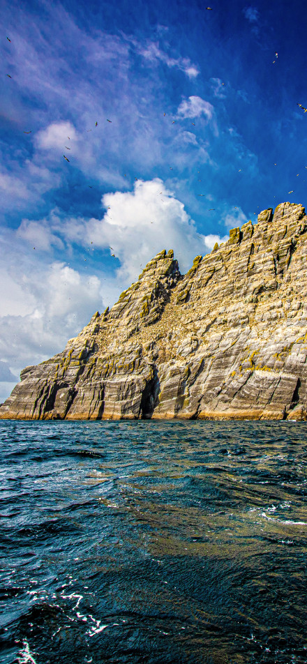 Cliffs under a blue sky landscape phone wallpaper