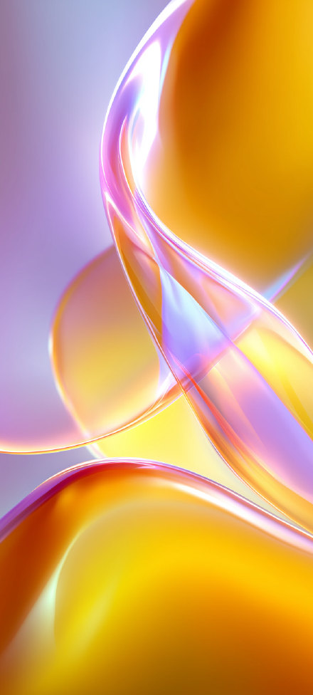 Smooth Orange And Purple Abstract Glass Shapes Wallpaper 4K