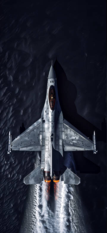 Top-View of a Powerful Fighter Jet 4K Wallpaper