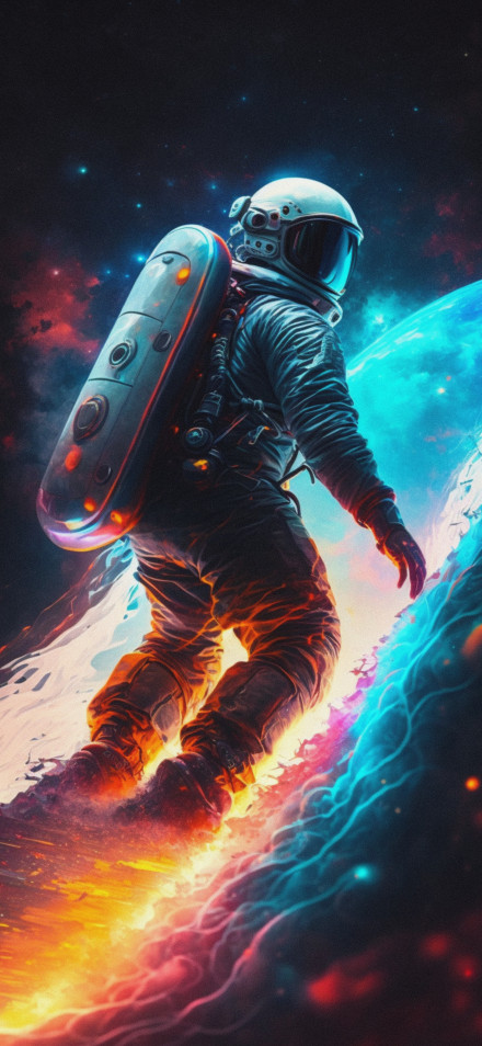 Astronaut Exploring Space with Glowing Planet 4K Wallpaper