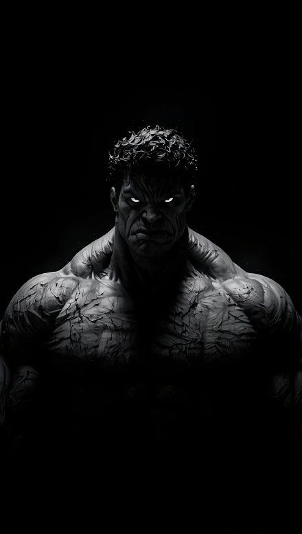 Hulk with Glowing Eyes in the Dark 4K Wallpaper