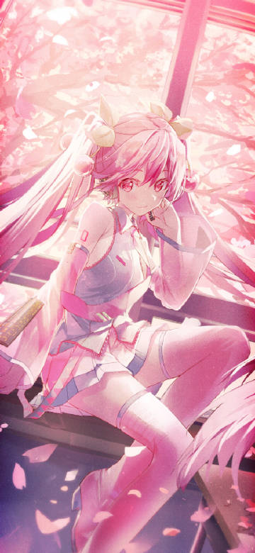 Sakura Miku: Pink Dream Anime Girl Phone Wallpaper