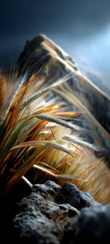 Sunlit Wheat Stalks Macro 4K UHD Wallpaper