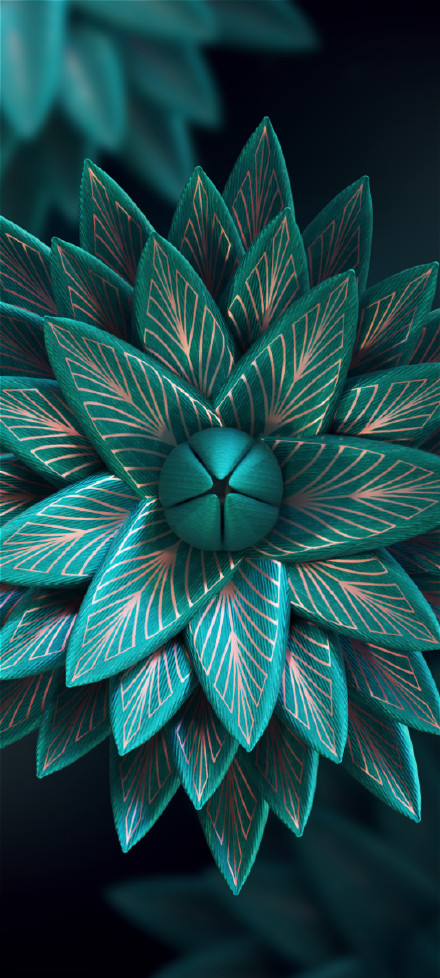 Futuristic abstract flowers phone wallpaper