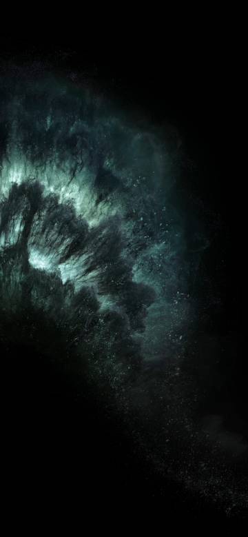 iPhone 11 Pro Dark Green Wave 4K Wallpaper