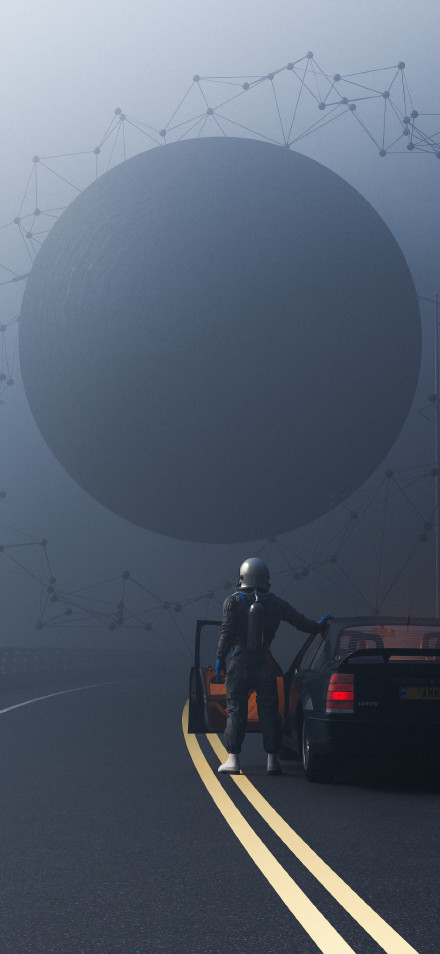 Sci-Fi Astronaut and Mysterious Planet 4K Wallpaper