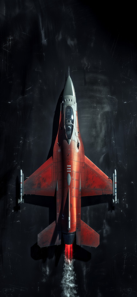 Futuristic Red Jet with Thrusters 4K Wallpaper
