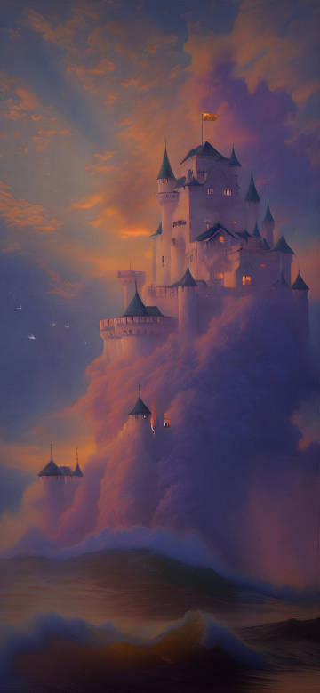 Fantasy Castle in the Sky 4K Phone Wallpaper Fantasy Castle in the Sky 4K Phone Wallpaper