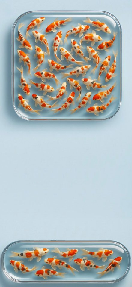 Minimalist Koi Fish iPhone Lock Screen 4K Wallpaper