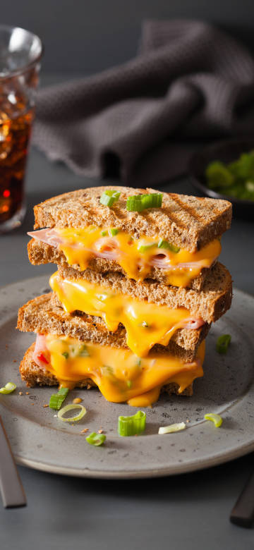 Tempting Cheese and Ham Sandwich