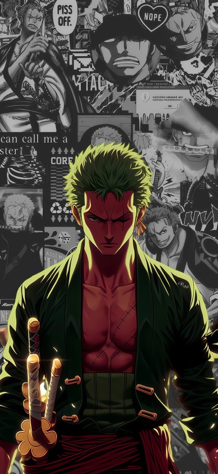 Heroic posture of zoro from one piece