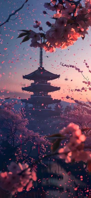 Cherry Blossom Petals Floating in the Air at Sunset 4K Wallpaper Cherry Blossom Petals Floating in the Air at Sunset 4K Wallpaper