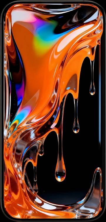 Abstract Orange Liquid Glass 4K Wallpaper