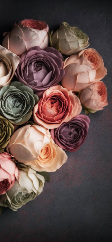Elegant Rose Bouquet In Muted Colors Wallpaper