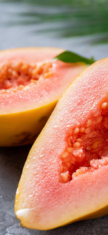 Close-up of fresh papaya phone wallpaper