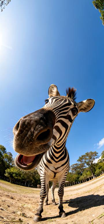 Cute Giraffe Looking at the Camera Depth Effect 4K wallpaper