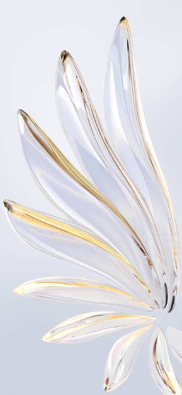 Transparent leaves with golden veins phone wallpaper