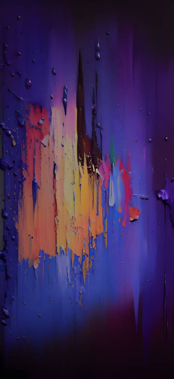 Colorful Abstract Oil Painting on a Dark Purple Background Wallpaper