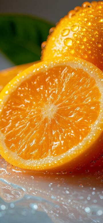 Close-up of fresh oranges phone wallpaper