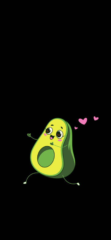 Cute avocado cartoon illustration wallpaper
