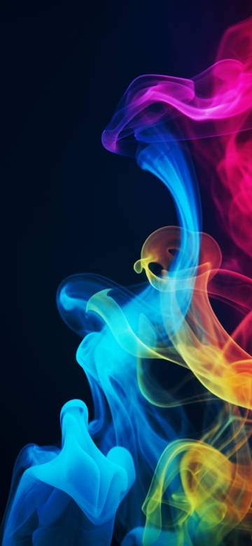 Rainbow Smoke Flowing in the Dark 4K Wallpaper
