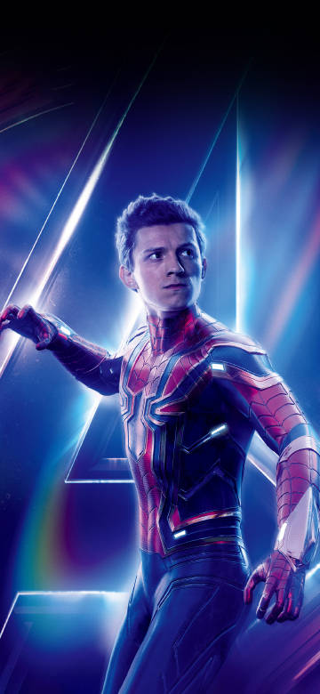 Spider-Man in battle suit ready to fight phone wallpaper