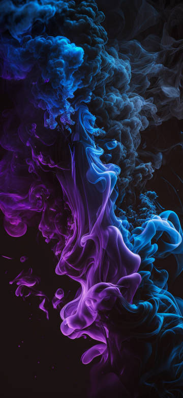 Neon Blue and Purple Smoke Abstract 4K Wallpaper