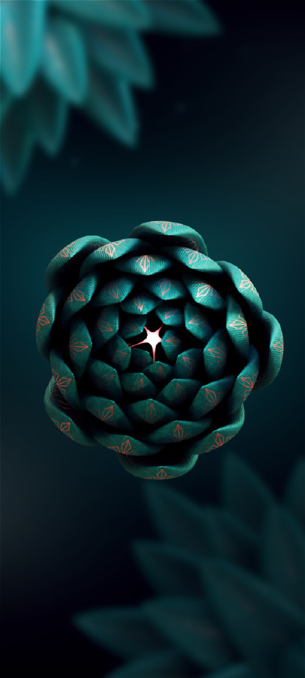 Unique shape of technological abstract flowers