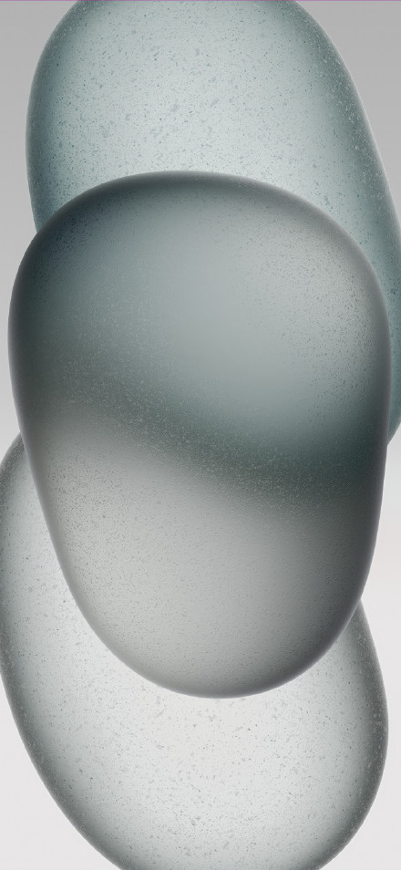 iPhone 15 Light Gray Frosted Glass Pebbles Wallpaper