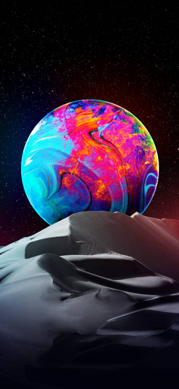 Dazzling Planet in the Desert 4K Wallpaper