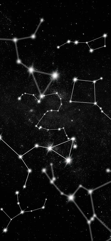 Constellation pattern composed of twinkling stars in the night sky