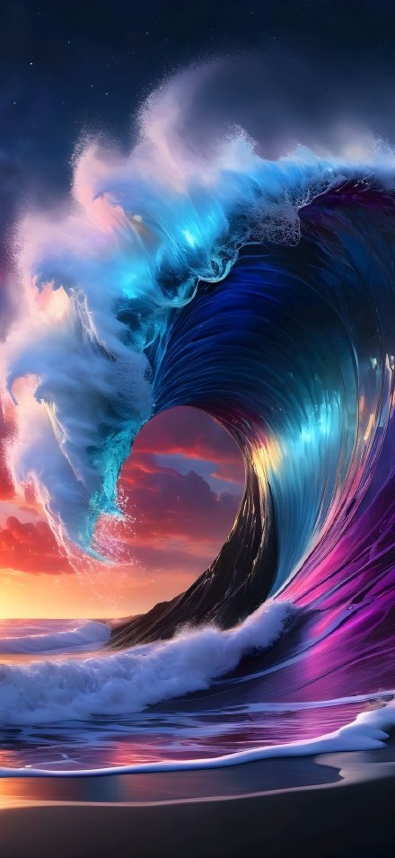 Stunning Dreamy Colorful Ocean Waves