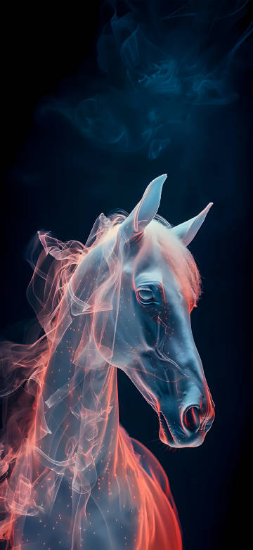 Fantasy Smoke Horse 4K phone wallpaper
