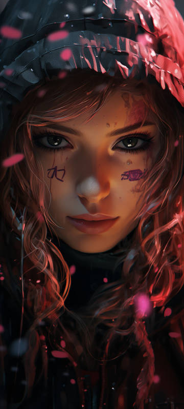 Intense Gaze of a Mysterious Woman Phone Wallpaper