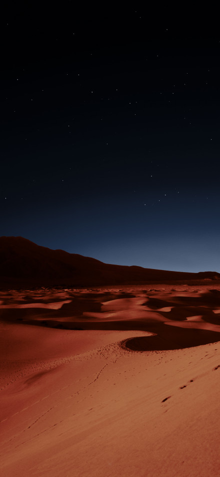 Desert under the deep starry sky phone wallpaper