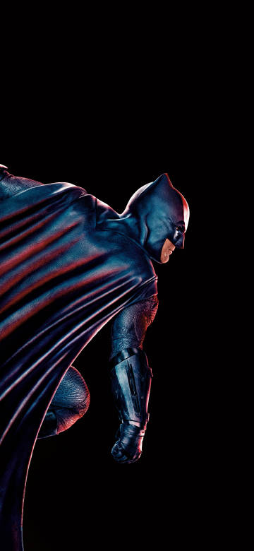 Dark knight with fluttering cape phone wallpaper