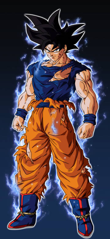Goku with blue aura phone wallpaper