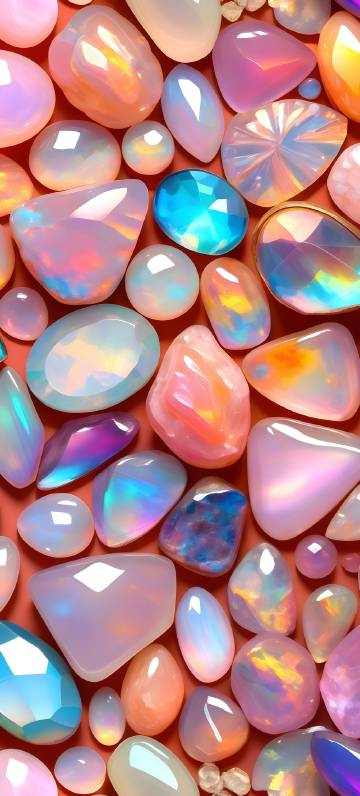 Attractive glossy colorful stones phone wallpaper