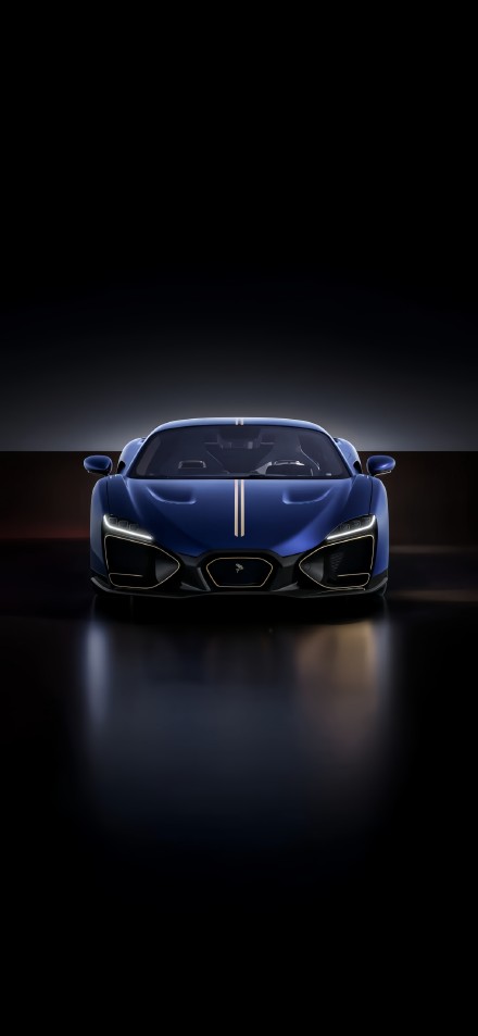 Beautiful Blue Supercar Front View 4K Phone Wallpaper