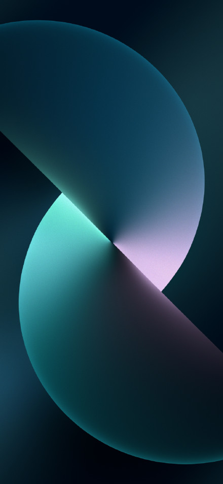iPhone 13 Cyan and Purple Abstract Curve Wallpaper