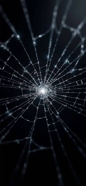 A Spider Web on a Black Background Wallpaper