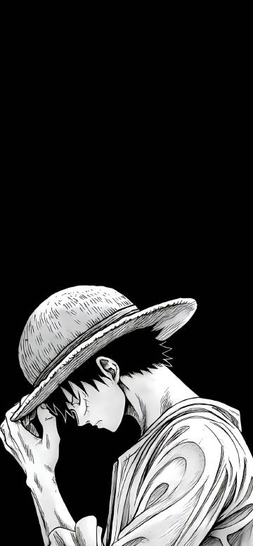 A Sad Luffy from the Anime One Piece Wallpaper 4K
