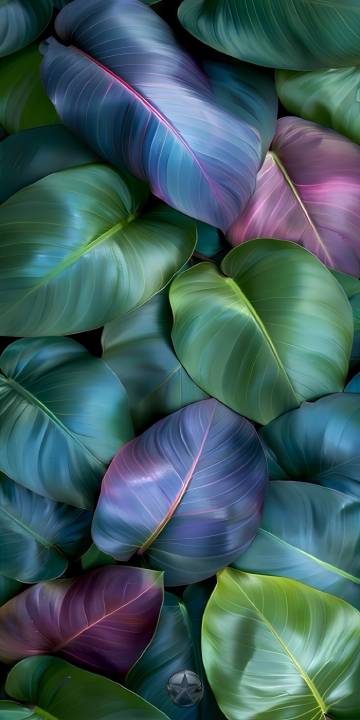 Colorful Shiny Leaves Texture 4K Phone Wallpaper
