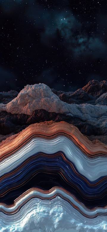 Beautiful Wallpaper: Close-Up of Colorful Rocks Under the Starry Sky